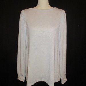 Women's Banana Republic Pale Gray Long Sleeve Shirt Blouse Size Large